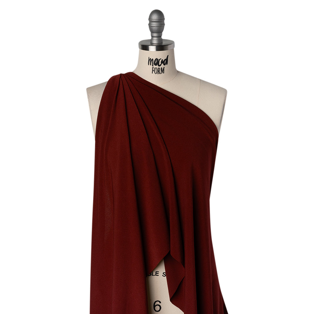 Stretch Polyester Crepe Knit - Wine Red - Designer Deadstock - Joann Fabrics
