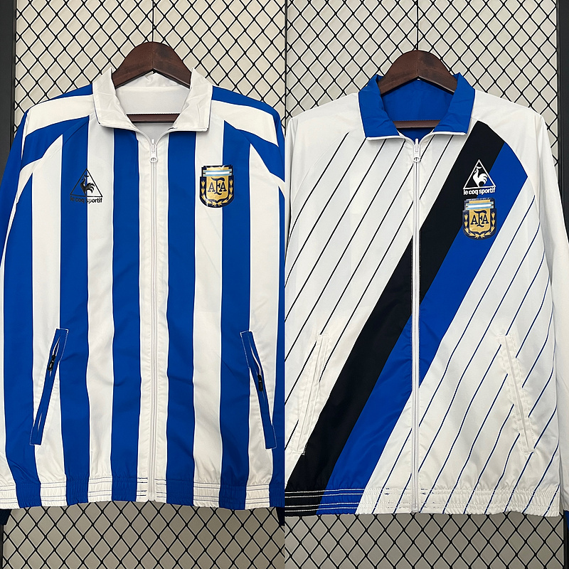 2024 Argentina Reversible Windbreake(white-blue) Soccer Jersey 1:1 Thai Quality