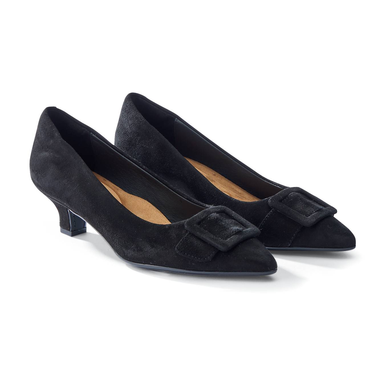 Sofft® Buckle-Accent Pumps, Suede, Kitten Heel - Northstyle Catalog