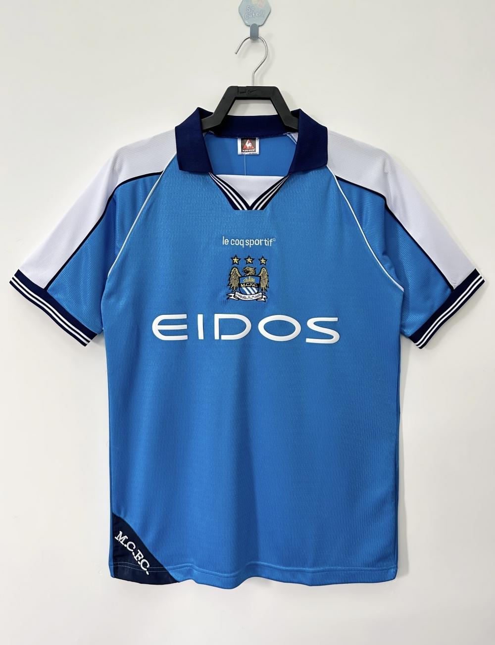 1999-2001 Retro Manchester City Home Football Shirt 1:1 Thai Quality