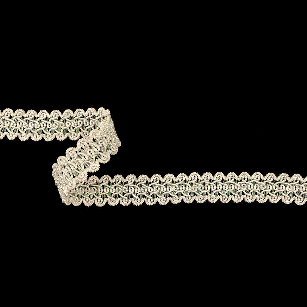Ivory and Iridescent Gimp Braided Trim - 0.875