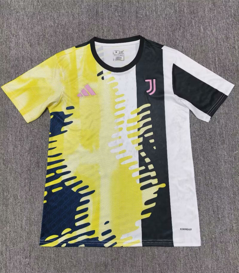 2024/2025 Juventus Pre-match Training Uniform Yellow Jersey 1:1 Thai Quality