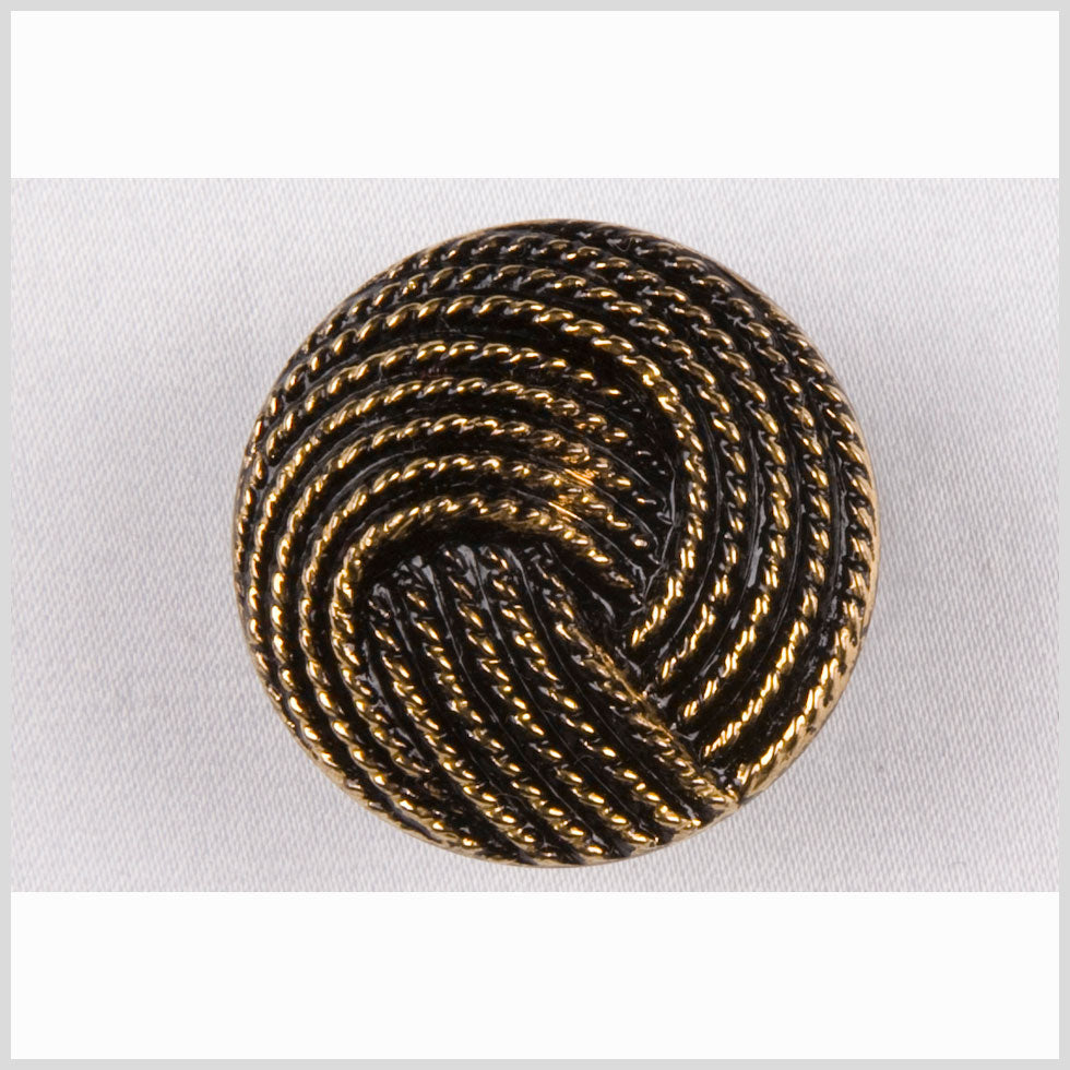Black and Gold Knotted Glass Shank Back Button - 54L/34mm - Joann Fabrics