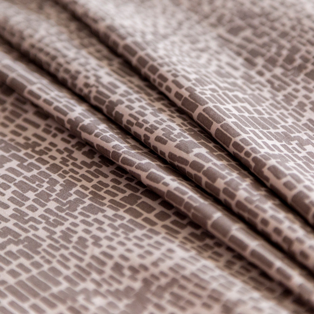 Moonlight and Taupe Gray Block Printed Stretch Twill - Joann Fabrics
