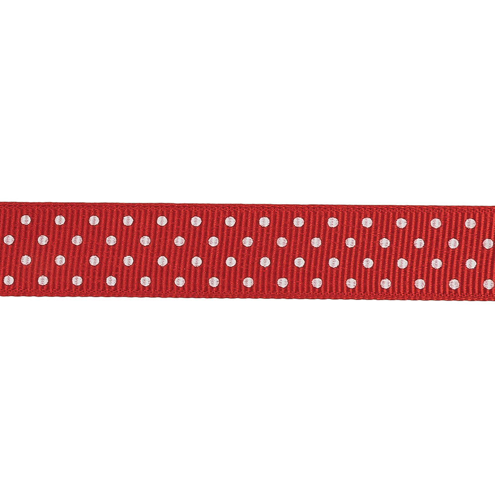 High Risk Red and White Polka Dots Grosgrain Ribbon - 0.625