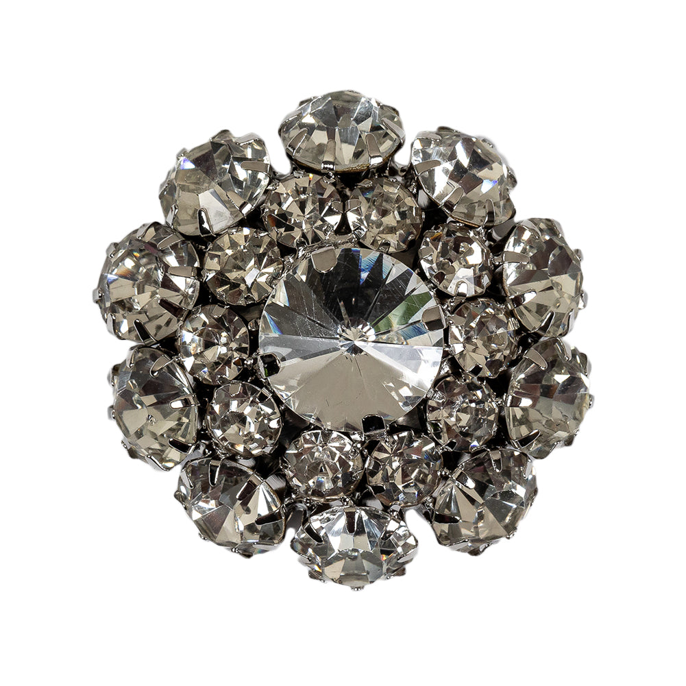 Italian Silver and Crystal Rhinestone Button - 50L/32mm - Joann Fabrics