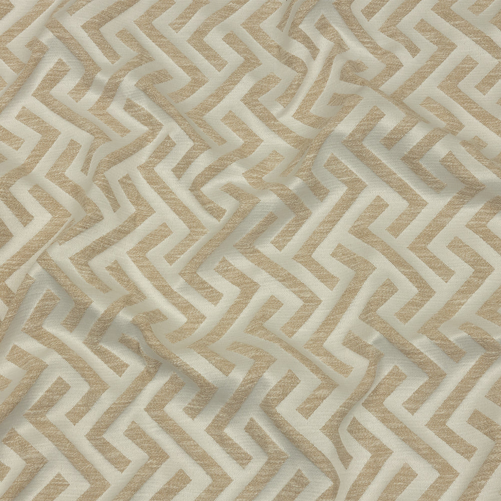 Cotton and Recycled Polyester Drapery Jacquard - Champagne Broken Chevrons - British Imported - Joann Fabrics