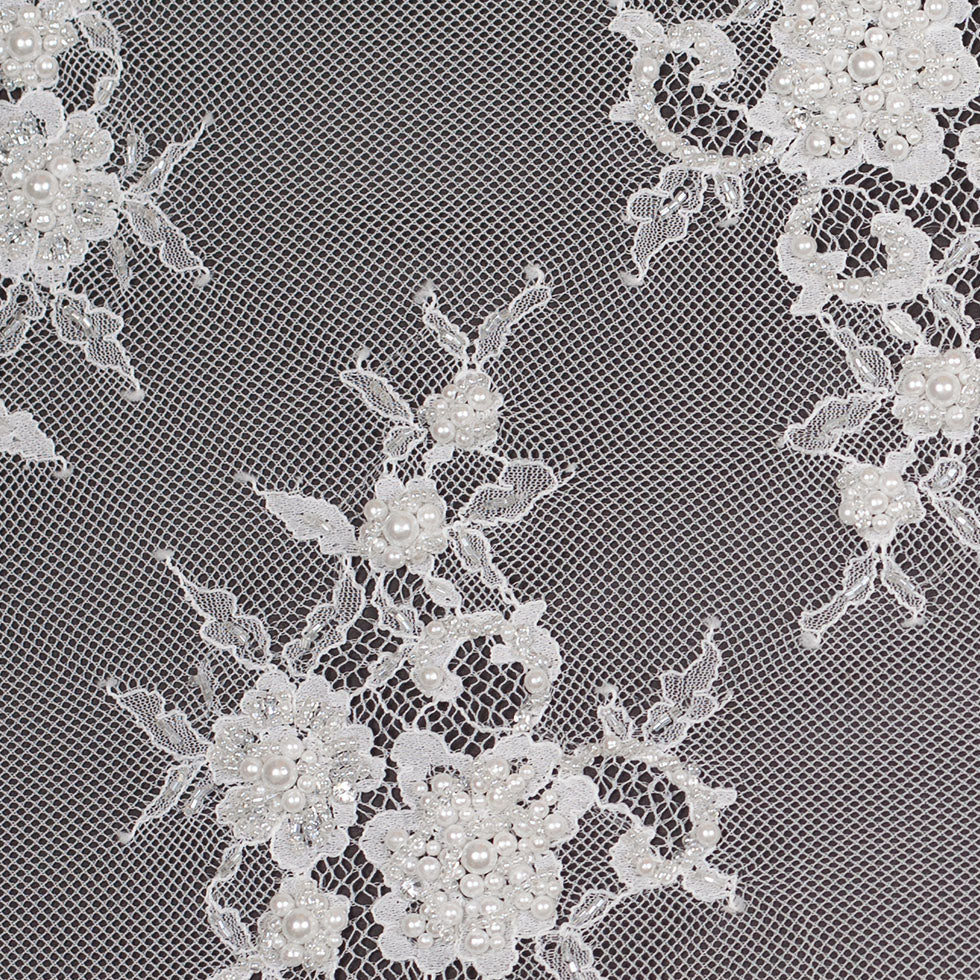 Beaded Lace - Off-White Floral - Joann Fabrics