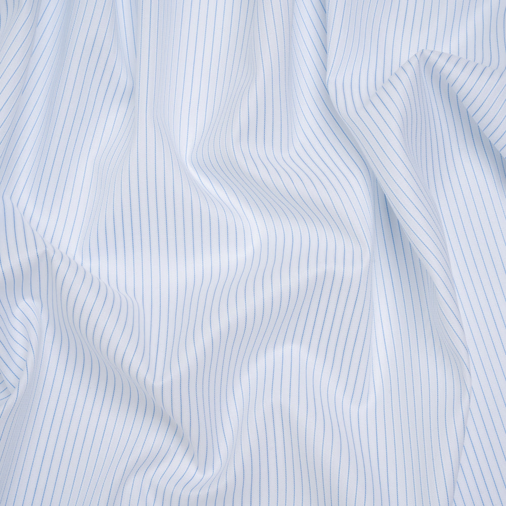 Cotton Twill Shirting - Light Blue and White Stripes - Deadstock - Joann Fabrics