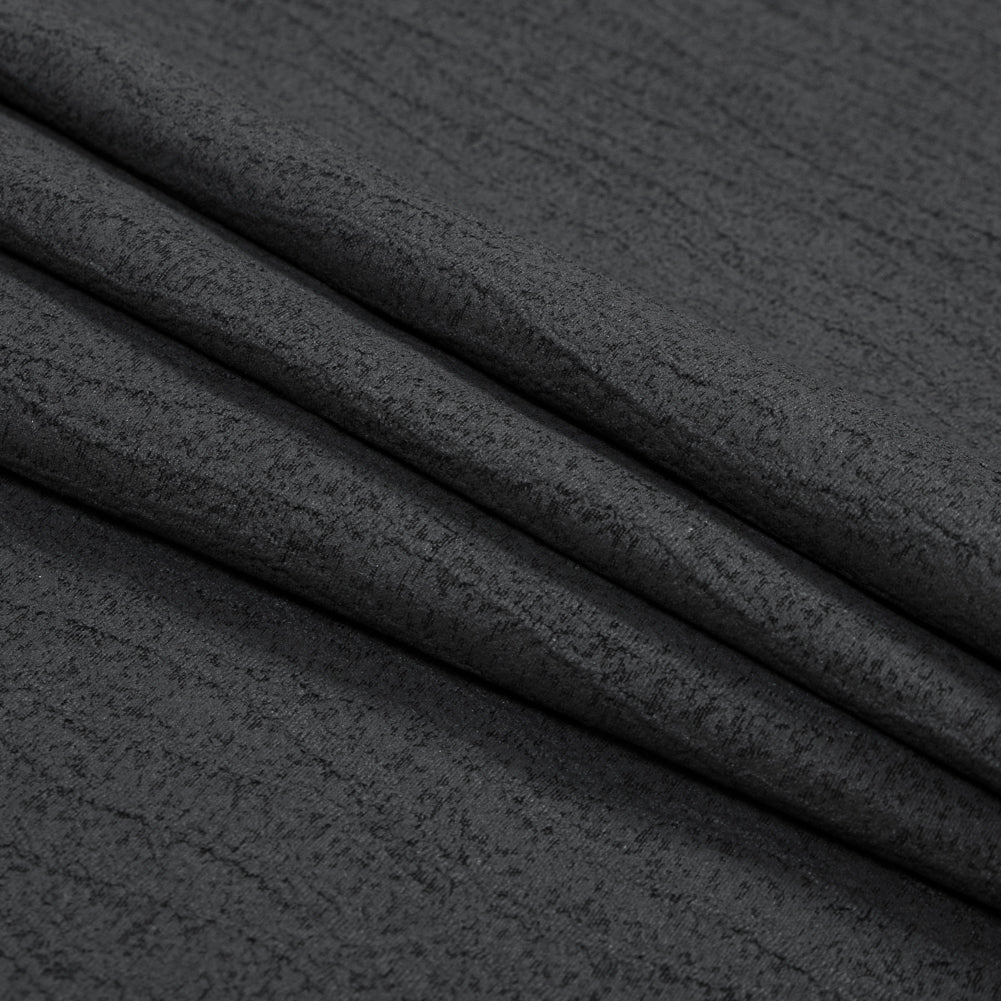Black Cotton Woven with a Stitched Design and Charcoal Painted Coating - Joann Fabrics