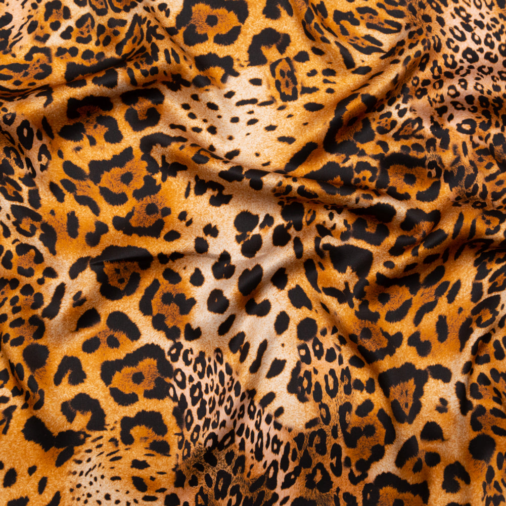 Mood Exclusive Italian Golden Brown Jaguar Digitally Printed Silk Charmeuse - Joann Fabrics