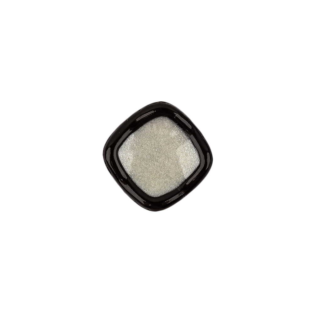 Speckled White and Black Enameled Shank Back Glass Button - 22L/14mm - Joann Fabrics