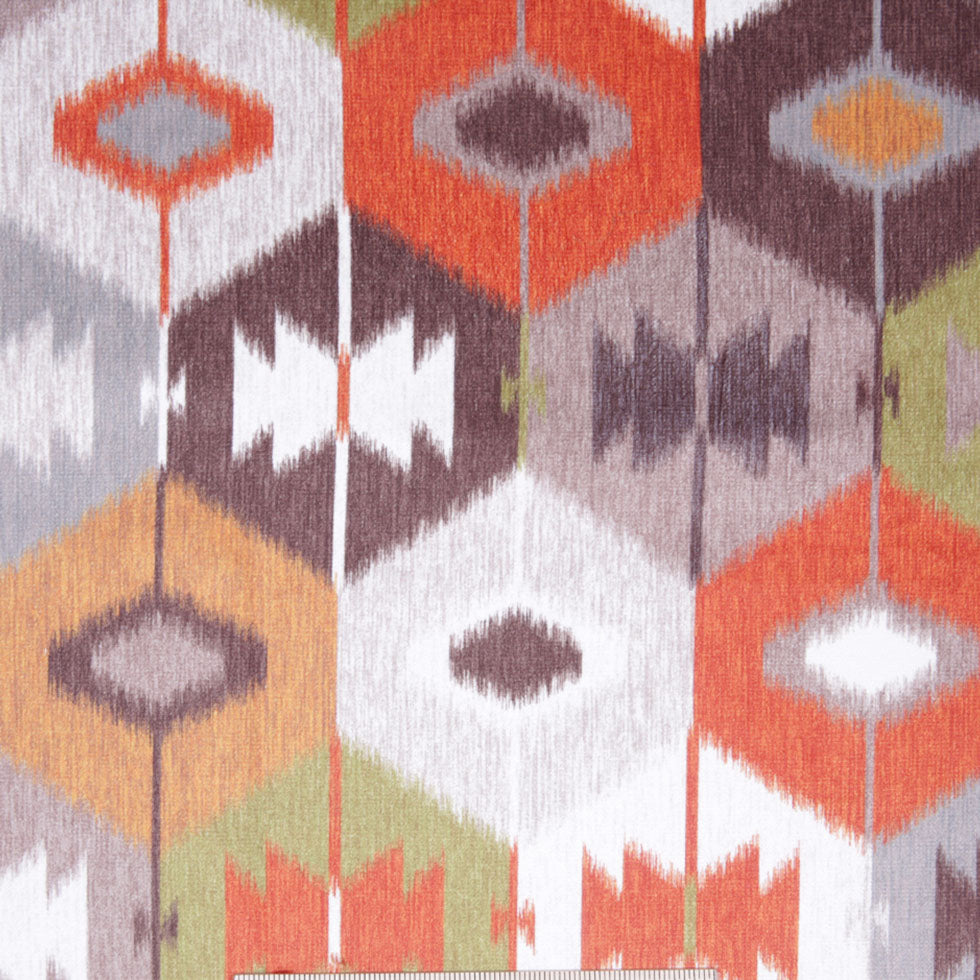 Orange Ikat Geometric Upholstery Velvet - Joann Fabrics