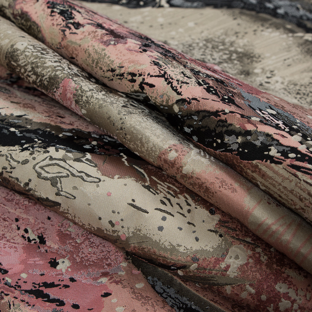 Pink, Beige and Black Abstract Jacquard - Joann Fabrics