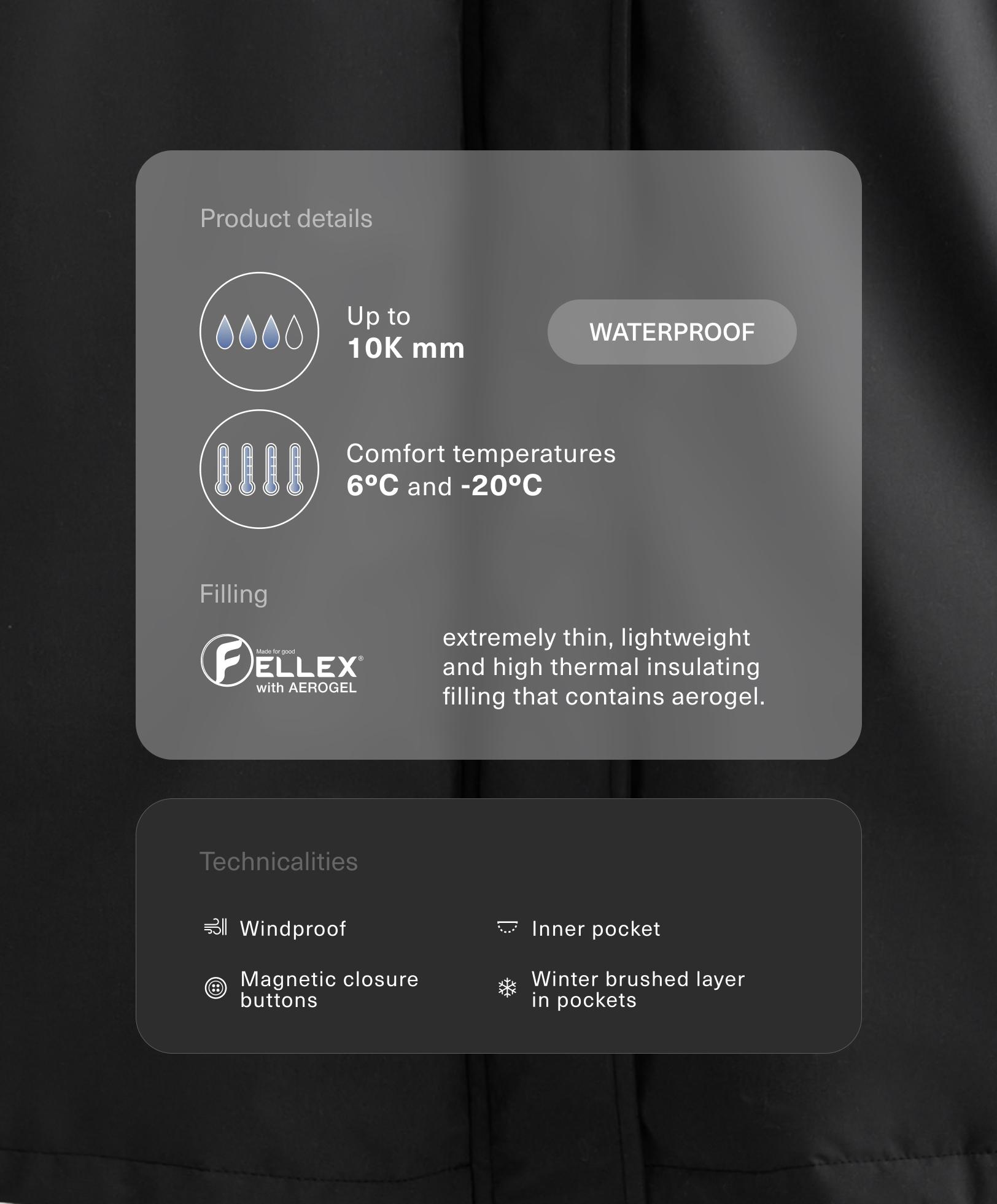 FELLEX® with AEROGEL 10k waterproof long padded jacket