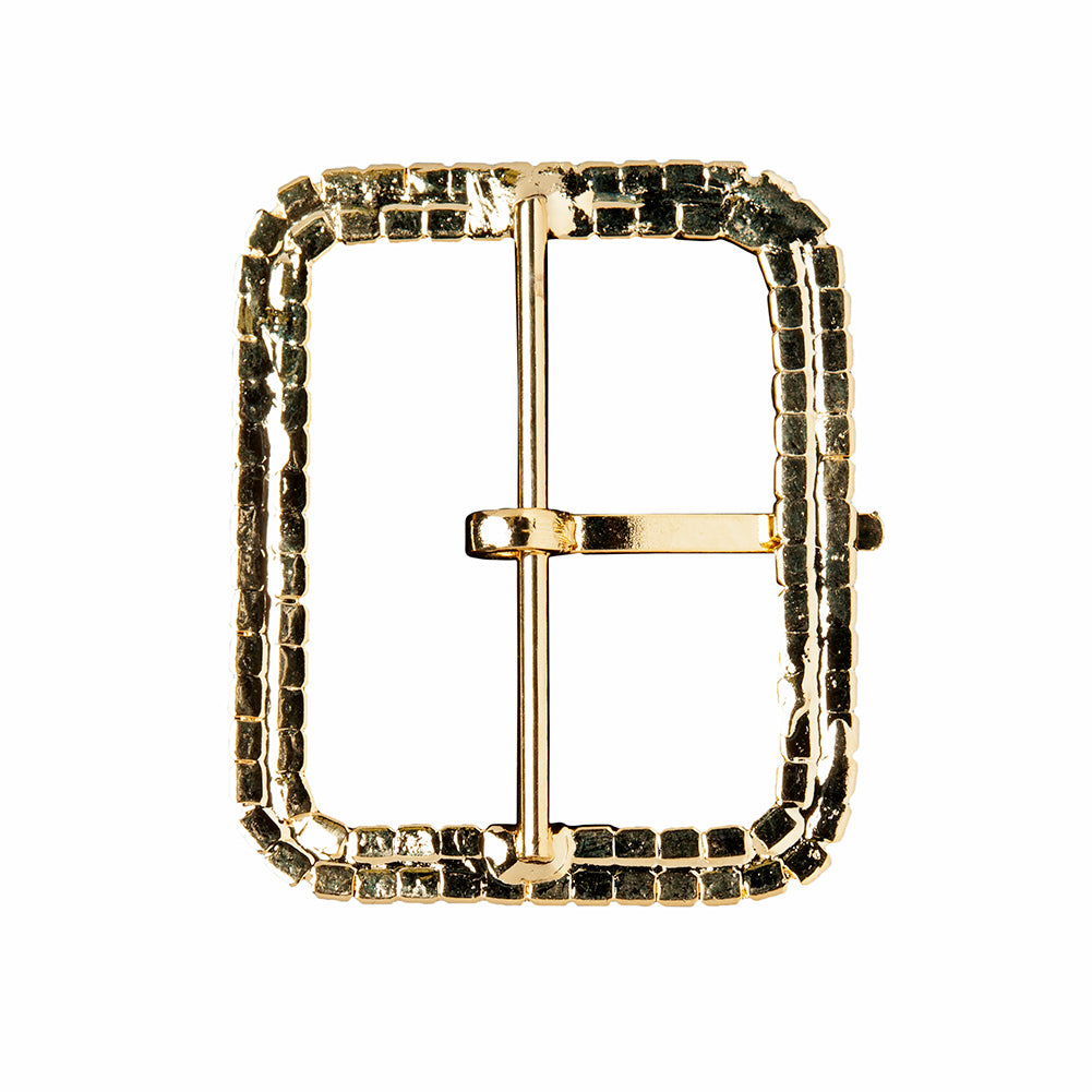 Swarovski Crystal and Gold Rounded Rectangular Rhinestone Buckle - 2