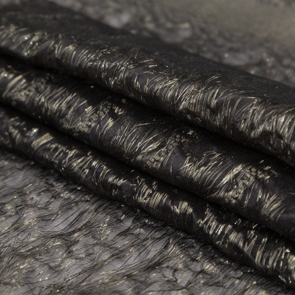 Metallic Double Layer Organza - Gold and Gray Iridescent Stripes - Joann Fabrics