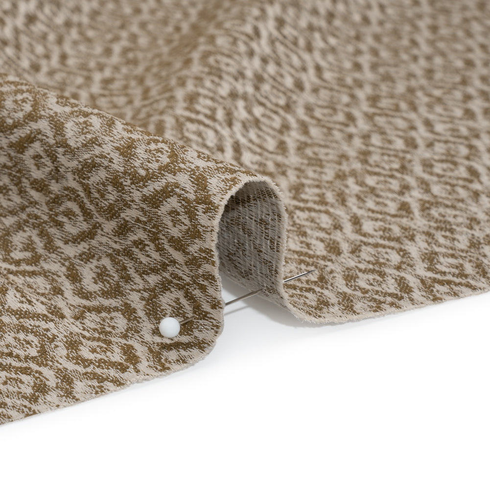 Recycled Polyester and Cotton Drapery Jacquard - Brass Diamond Ogees - British Imported - Joann Fabrics