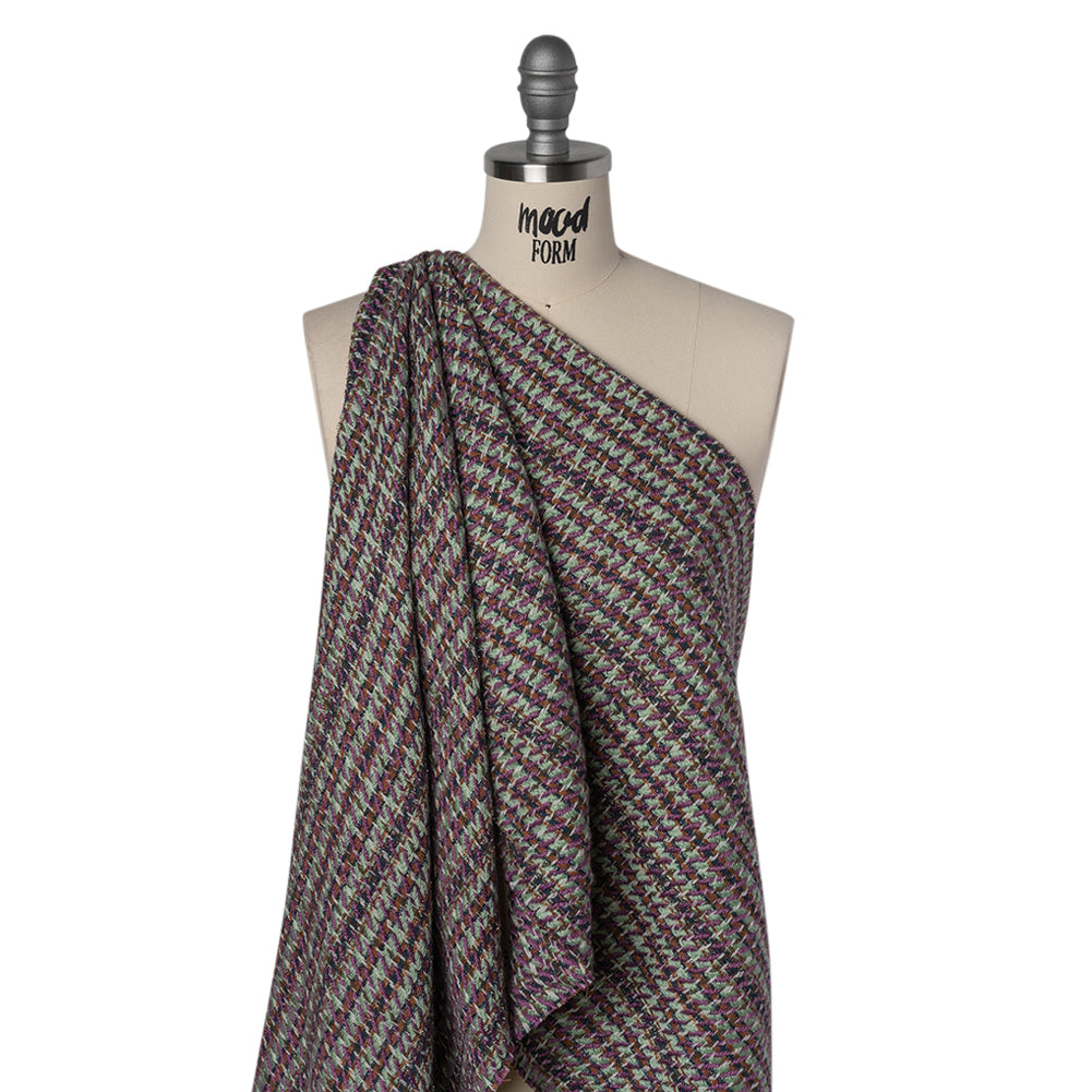 Metallic Wool Blend Tweedy Twill - Purple, Mint and Brown Plaid - Joann Fabrics