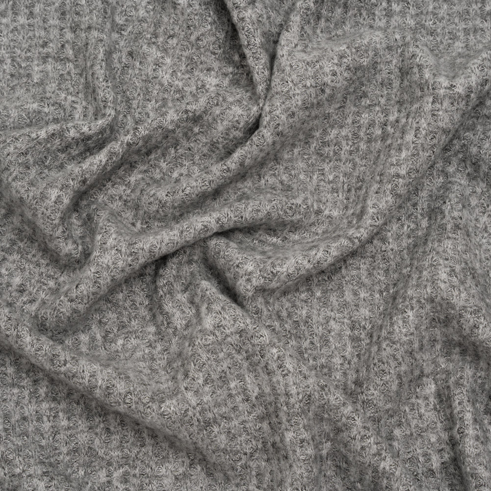 Brushed Stretch Rayon and Polyester Waffle Sweater Knit - Heathered Light Gray - Deadstock - Joann Fabrics