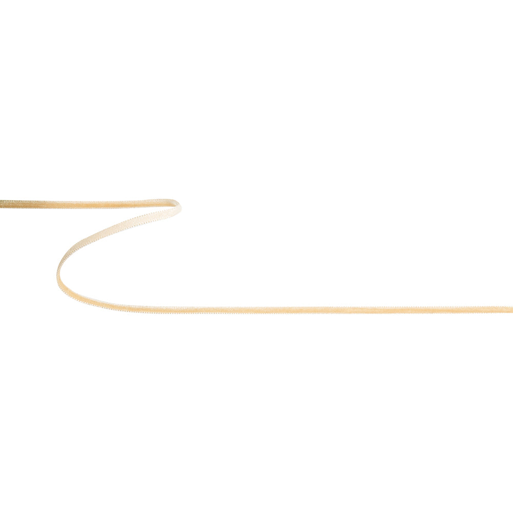 Toasty Beige Single Face Velvet Ribbon - 0.125