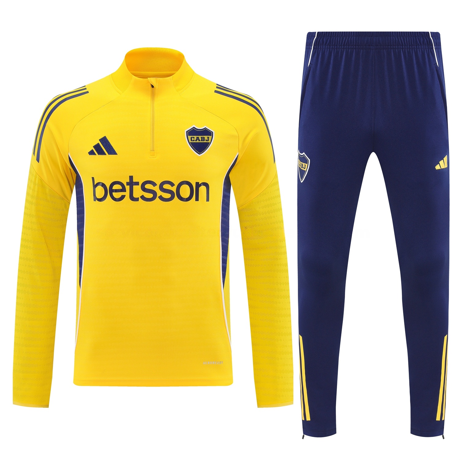 Boca Juniors 25-26 Long Sleeves Training Set - Yellow Top & Royal Blue Pants - UnitedFutballJersey