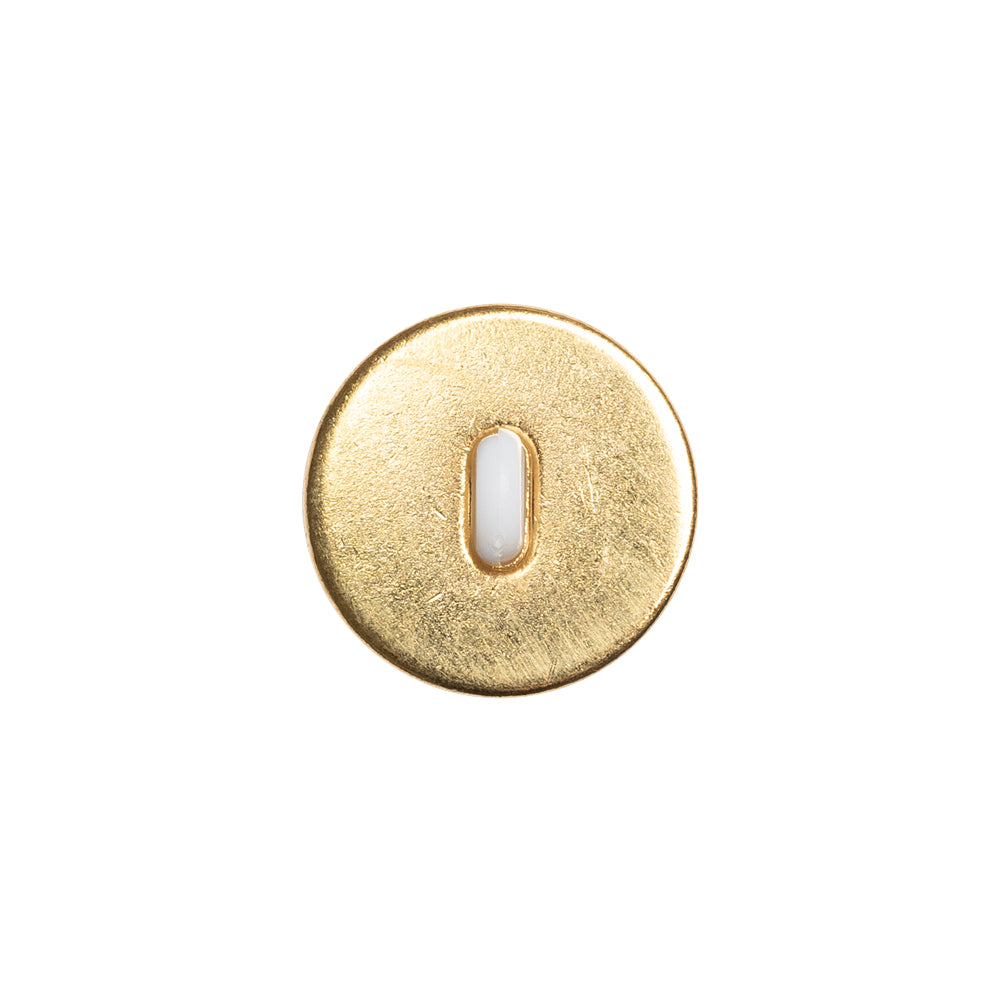 Domed Plastic Shank Back Button - White and Metallic Gold Faceted - 24L/15mm - Joann Fabrics