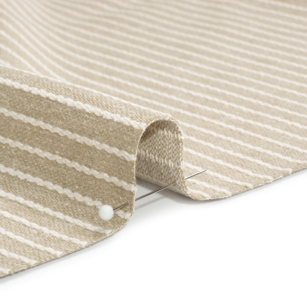 Cotton and Polyester Woven - Fawn Tactile Chalk Stripes - British Imported - Joann Fabrics