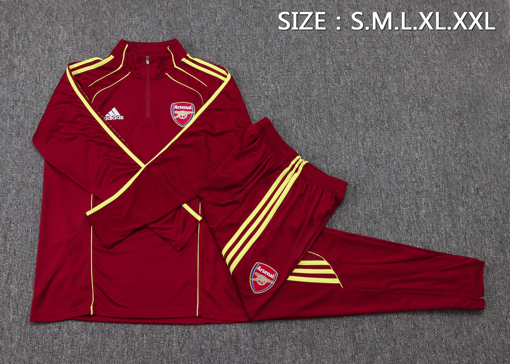 2025/2026 Arsenal Half-Pull Training Suit Maroon Retro Edition Football Shirt 1:1 Thai Quality Set