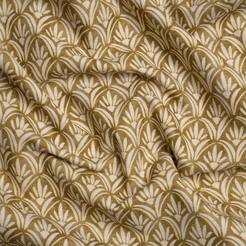 Cotton and Linen Canvas Print - Gold Floral Arches - British Imported - Joann Fabrics