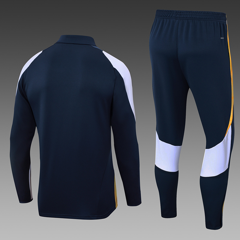 2024/2025 Real Madrid Half-Pull Training Suit Royal Blue Football Shirt 1:1 Thai Quality Set
