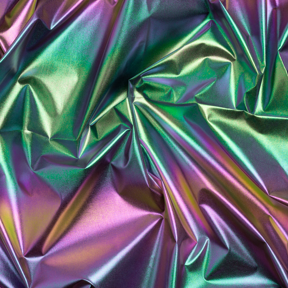 Metallic Lame Jacketing - Rainbow Ombre Stripe on Black - Inez Collection - Joann Fabrics
