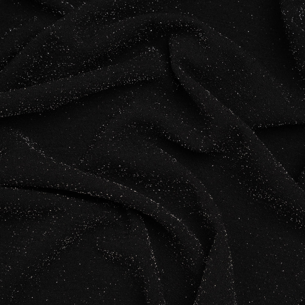 Metallic Stretch Polyester Crepe Knit - Black and Silver - Designer Deadstock - Joann Fabrics