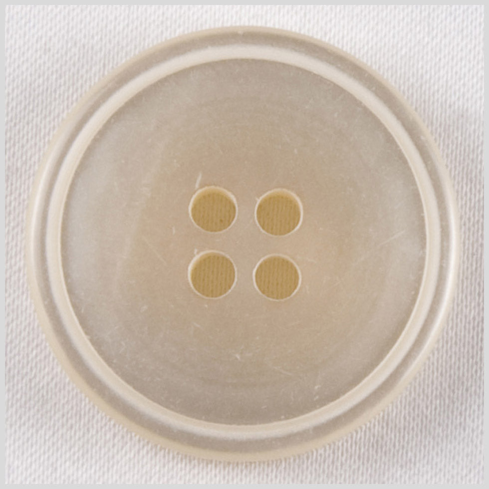 Plastic 4-Hole Button - 36L/23mm - Ivory Narrow Rim with White Ring - Joann Fabrics