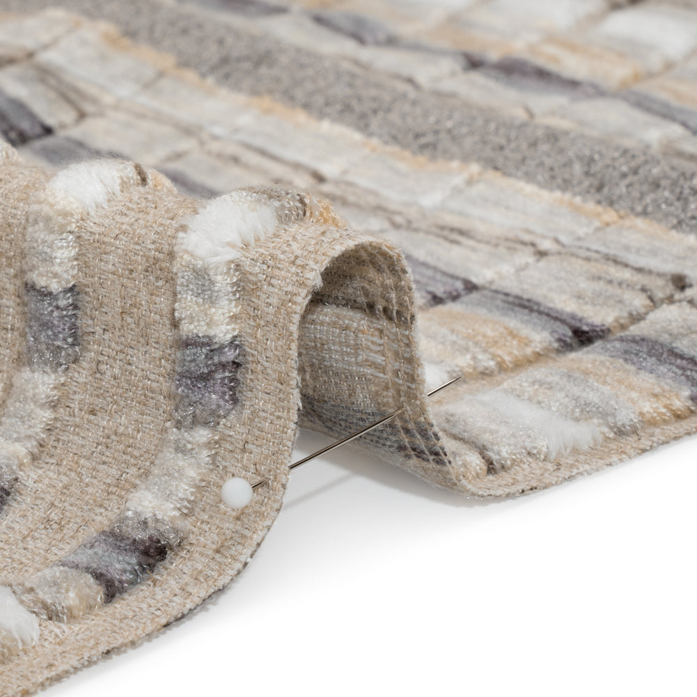 Sandstone Stripes and Plush Velvet Undulating Lines Upholstery Woven - Joann Fabrics