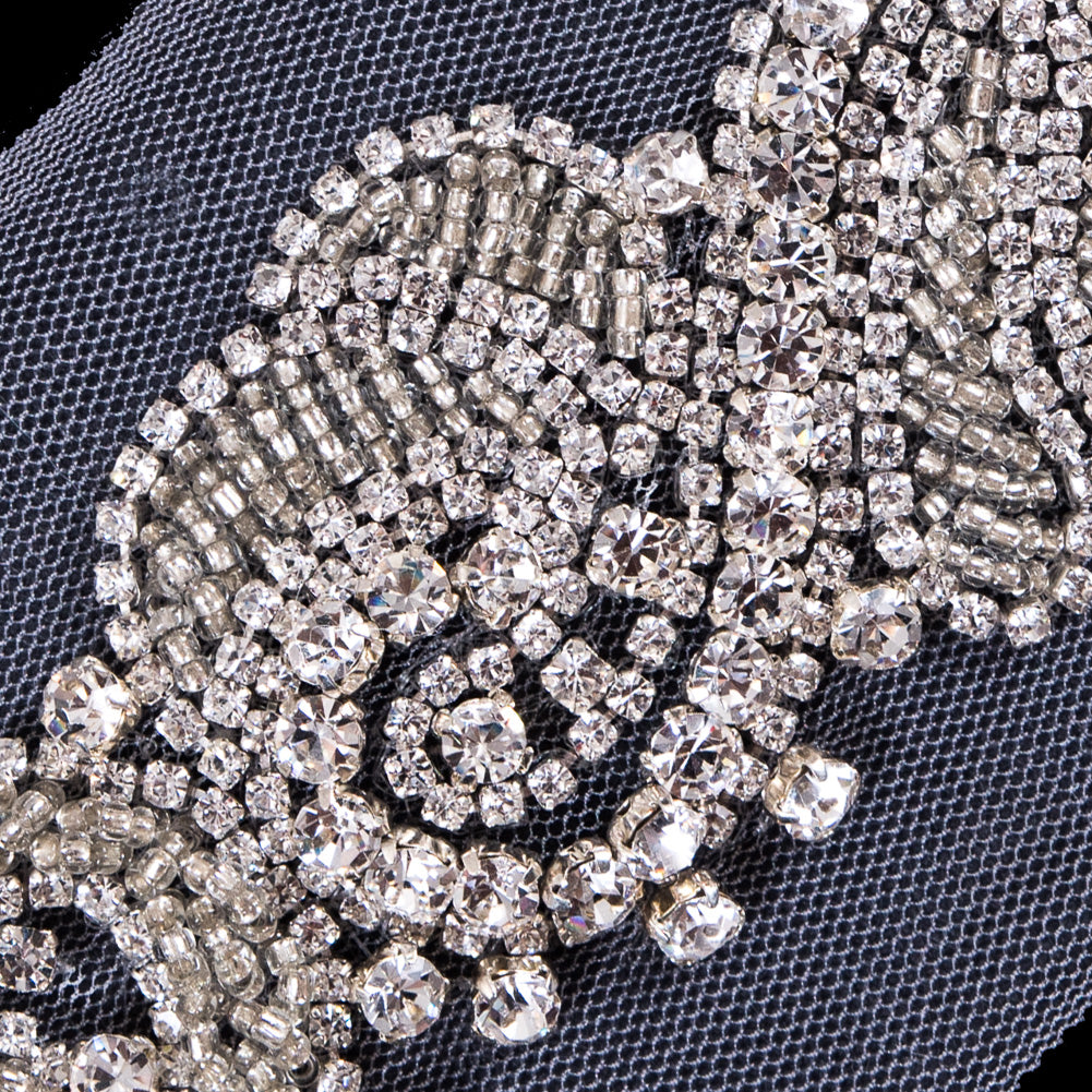 Silver Fancy Rhinestone Trim - 2