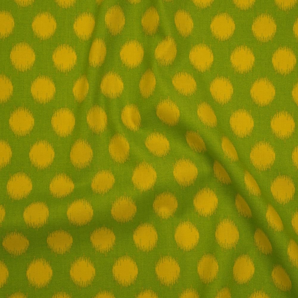 Printed Quilting Cotton by Heather Bailey for FIGO Studio - Green Top Dot Ikat Polka Dots - Pop Sugar Collection - Joann Fabrics