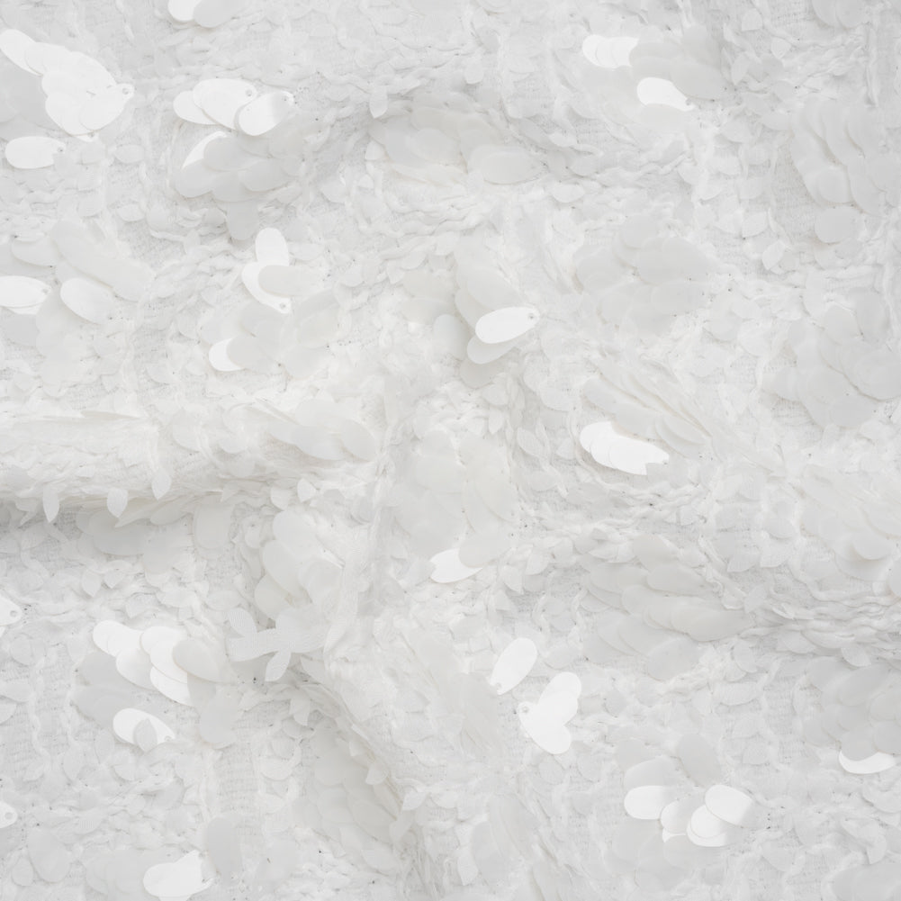 Fuzzy Tweed with Fabric Appliques and Oval Paillette Sequins - White Vines - Joann Fabrics