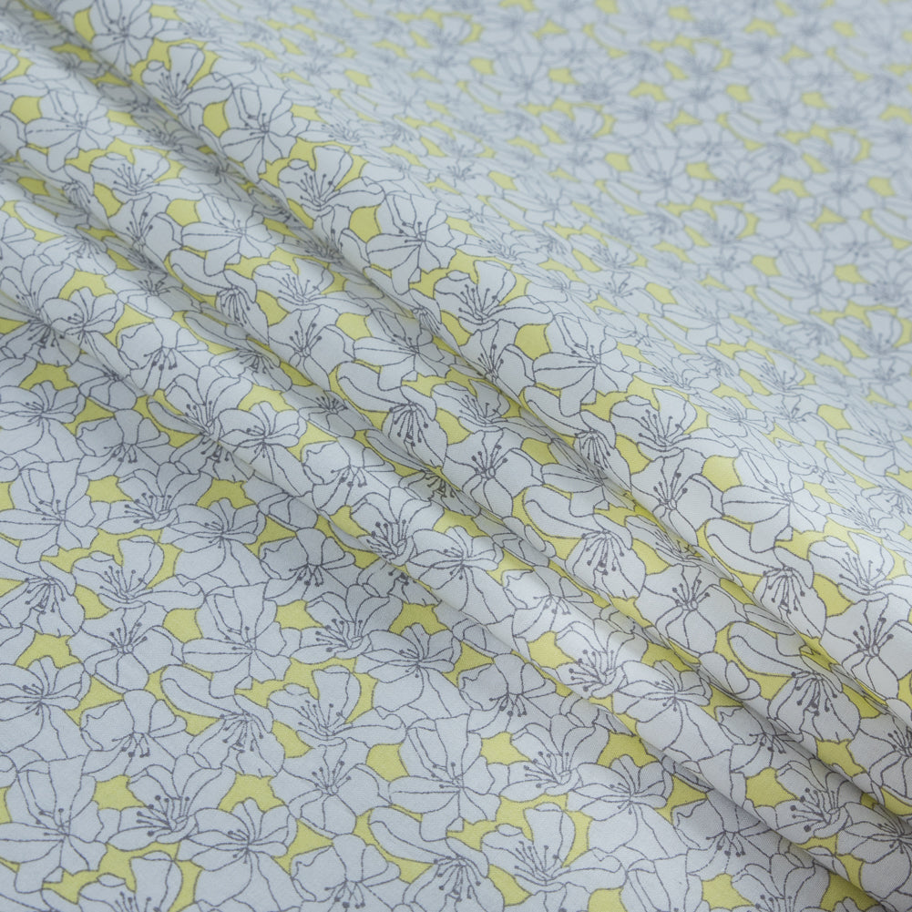 Limelight and White Floral Printed Cotton Poplin - Joann Fabrics