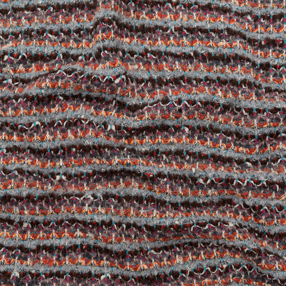 Rustic Orange, Chocolate Lab and Gray Striped Blended Wool Knit - Joann Fabrics