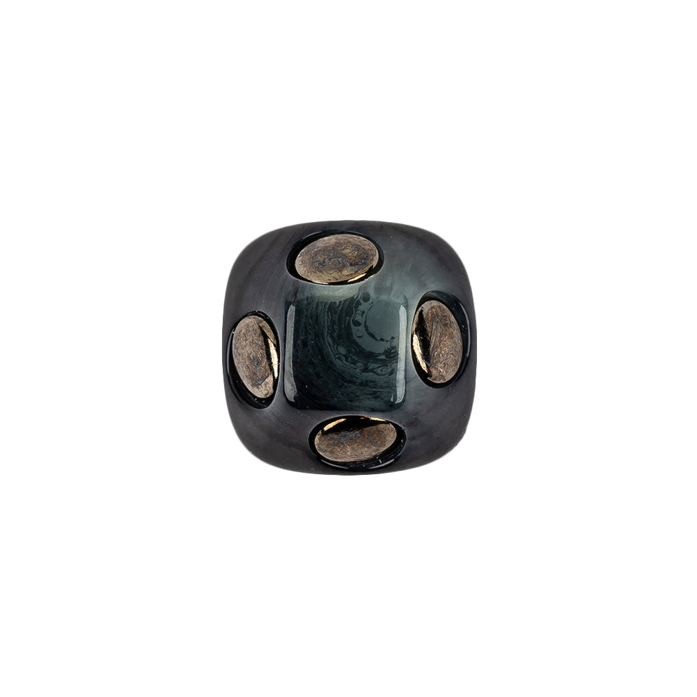 Dark Depths Swirls and Iced Pewter Metal Circles Beveled Glass Button - 28L/18mm - Joann Fabrics