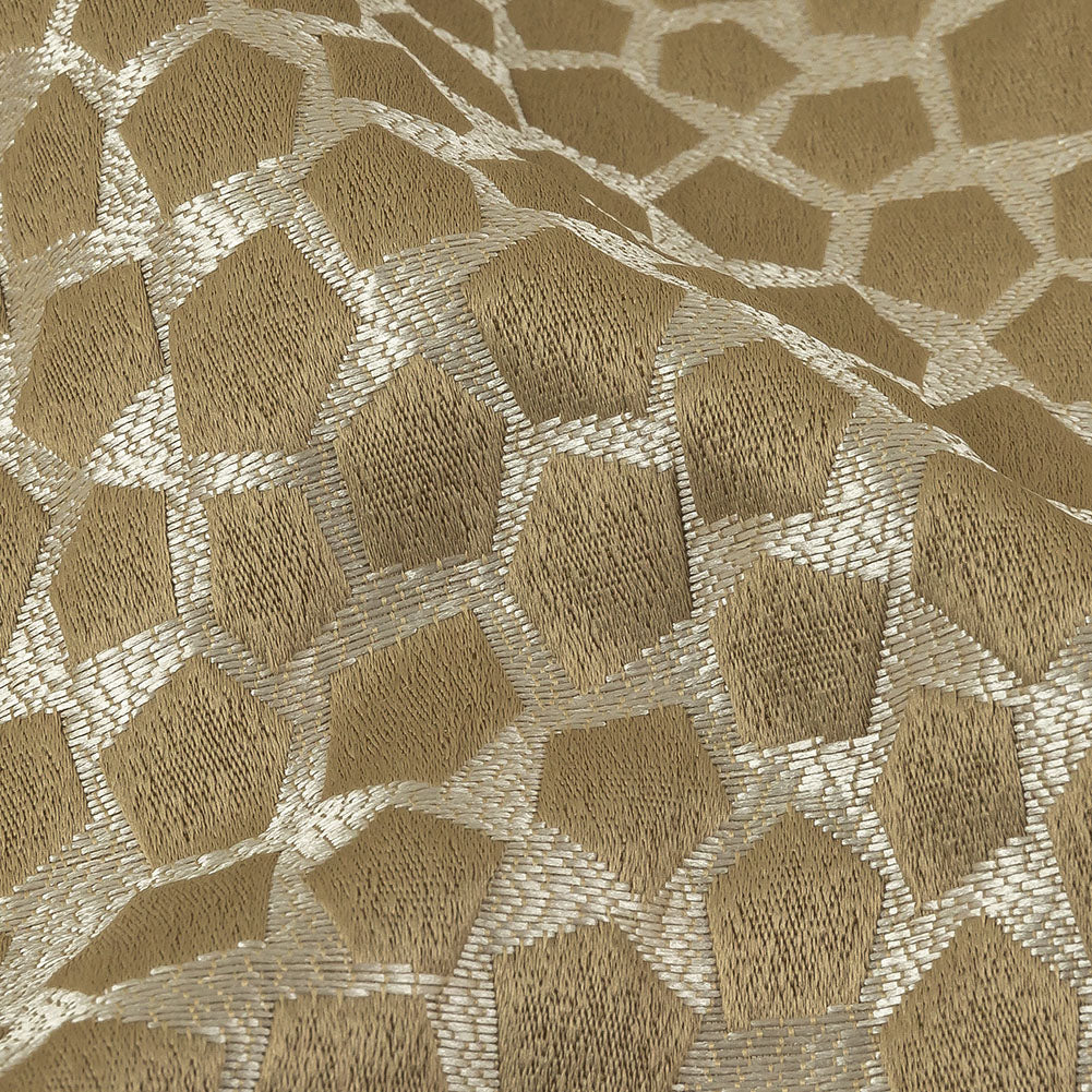 British Imported Gold Satin-Faced Pentagonal Drapery Jacquard - Joann Fabrics