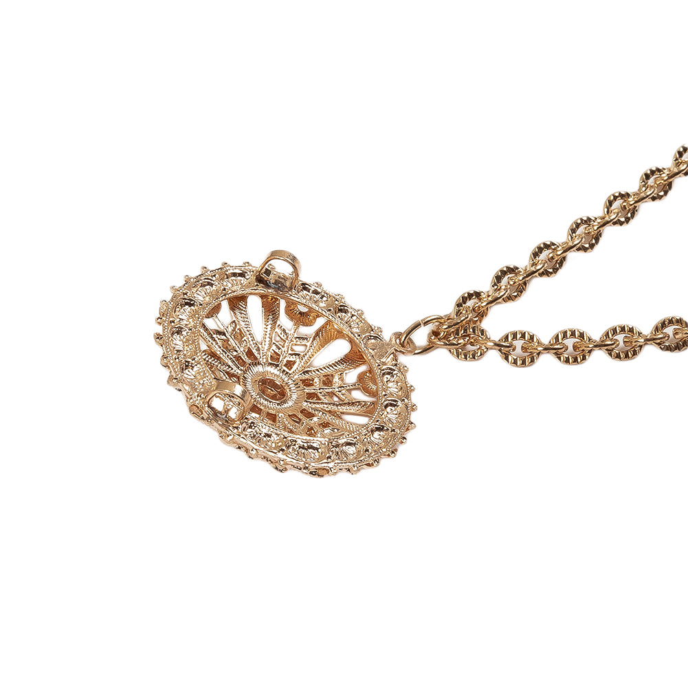 Vintage Gold Metal Dress Ornament with Two Joining Chains - 2.75