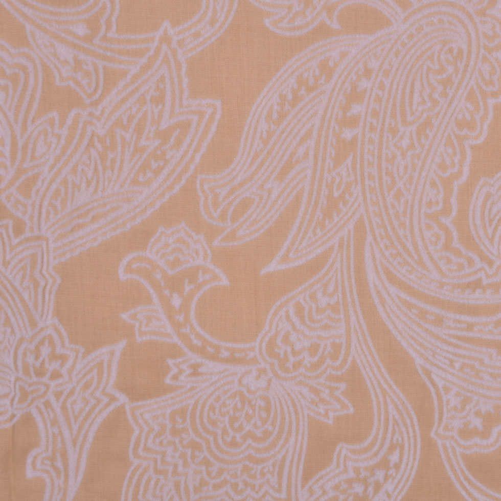 Beige and Pale Gray Flocked Paisley Cotton Voile - Joann Fabrics