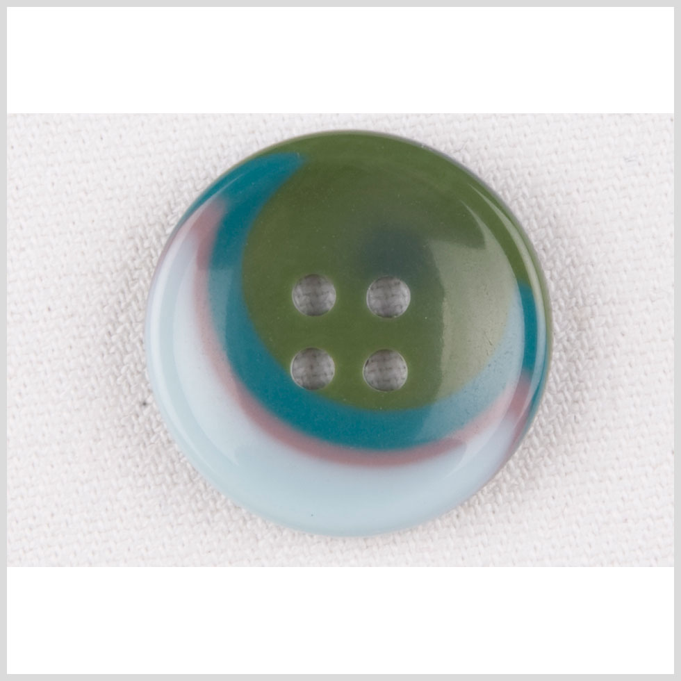 Plastic 4-Hole Button - 40L/25.5mm - Green, Blue and Pink Swirled Stripes - Joann Fabrics