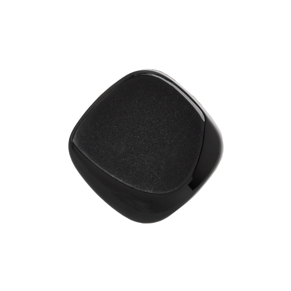 Square Plastic Shank Back Button - Black Partial Matte Abstract - 36L/23mm - Joann Fabrics