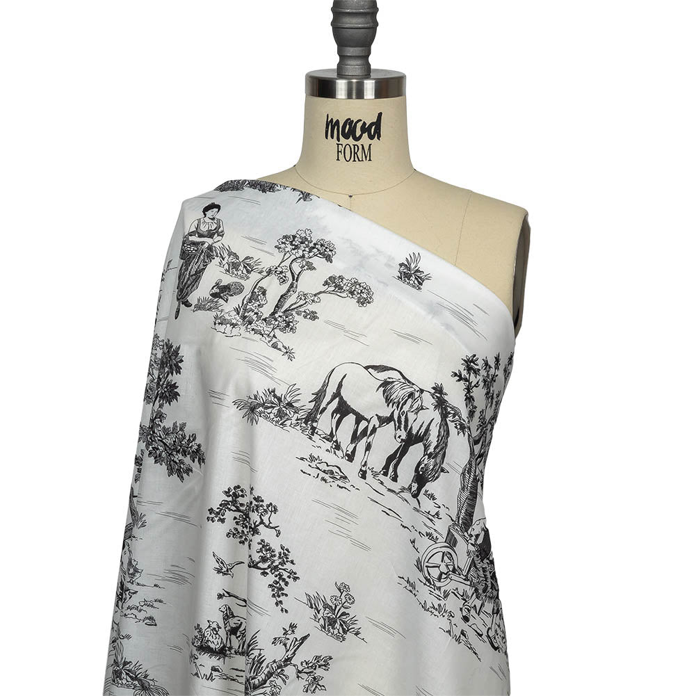 Cotton Voile - Black and White Classic Toile de Jouy - Joann Fabrics