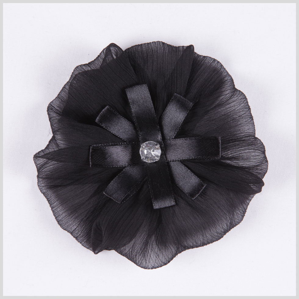 Black Organza Flower Pin - Joann Fabrics