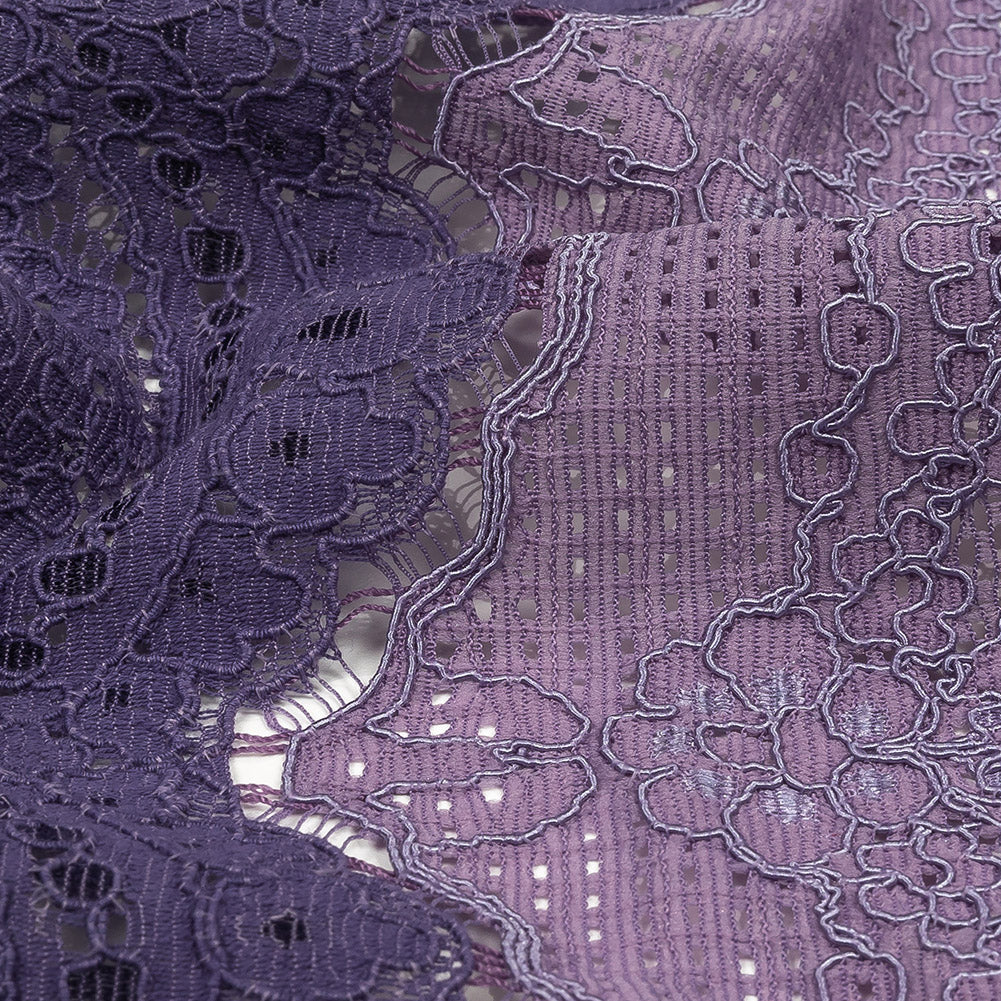 Corded Lace - Lilac and Dusty Purple Two-Tone All-Over Scallops - Joann Fabrics