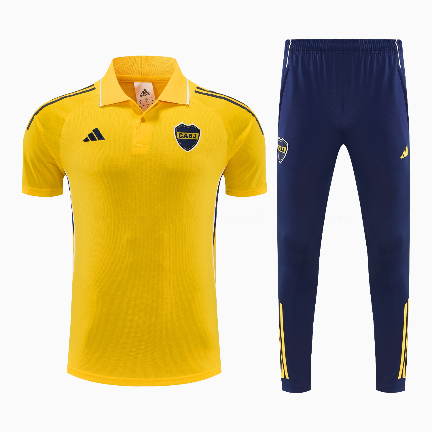 Boca Juniors 25-26 POLO Short-Sleeve Training Set - Yellow Top and Dark Blue Pants - UnitedFutballJersey